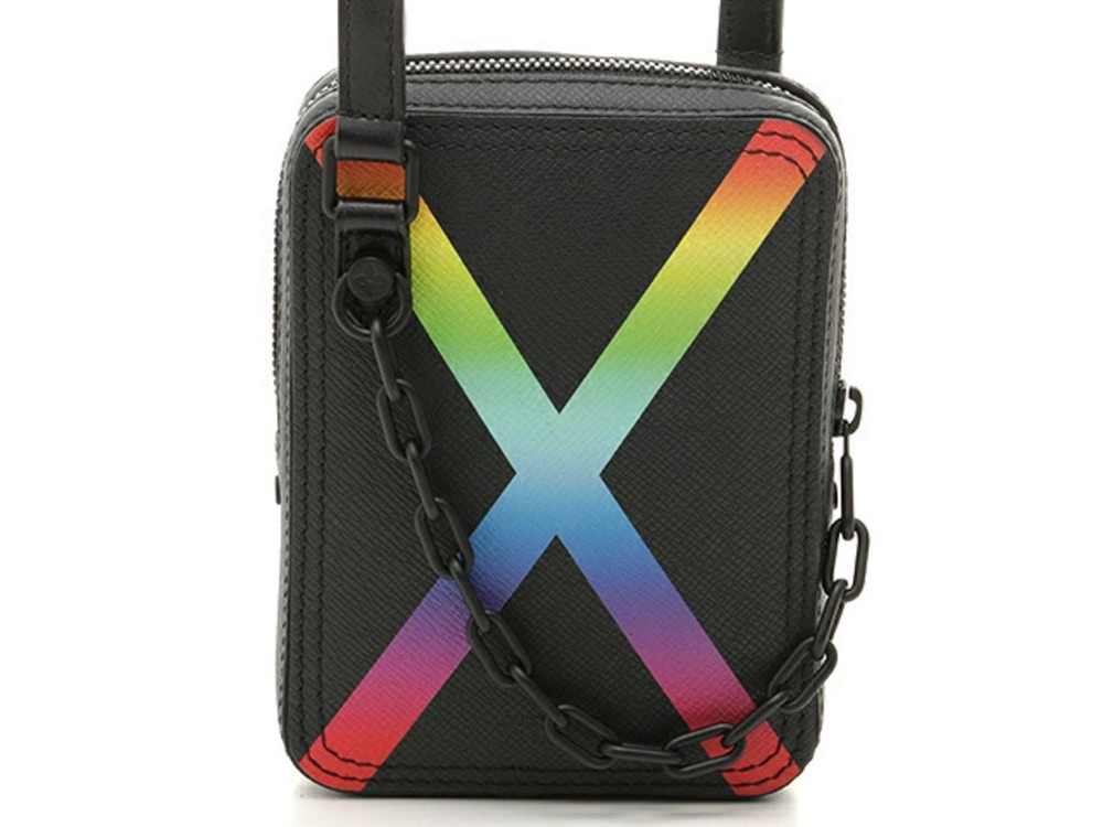 LOUIS VUITTON Bag Shoulder Danube Messenger Taiga Rainbow